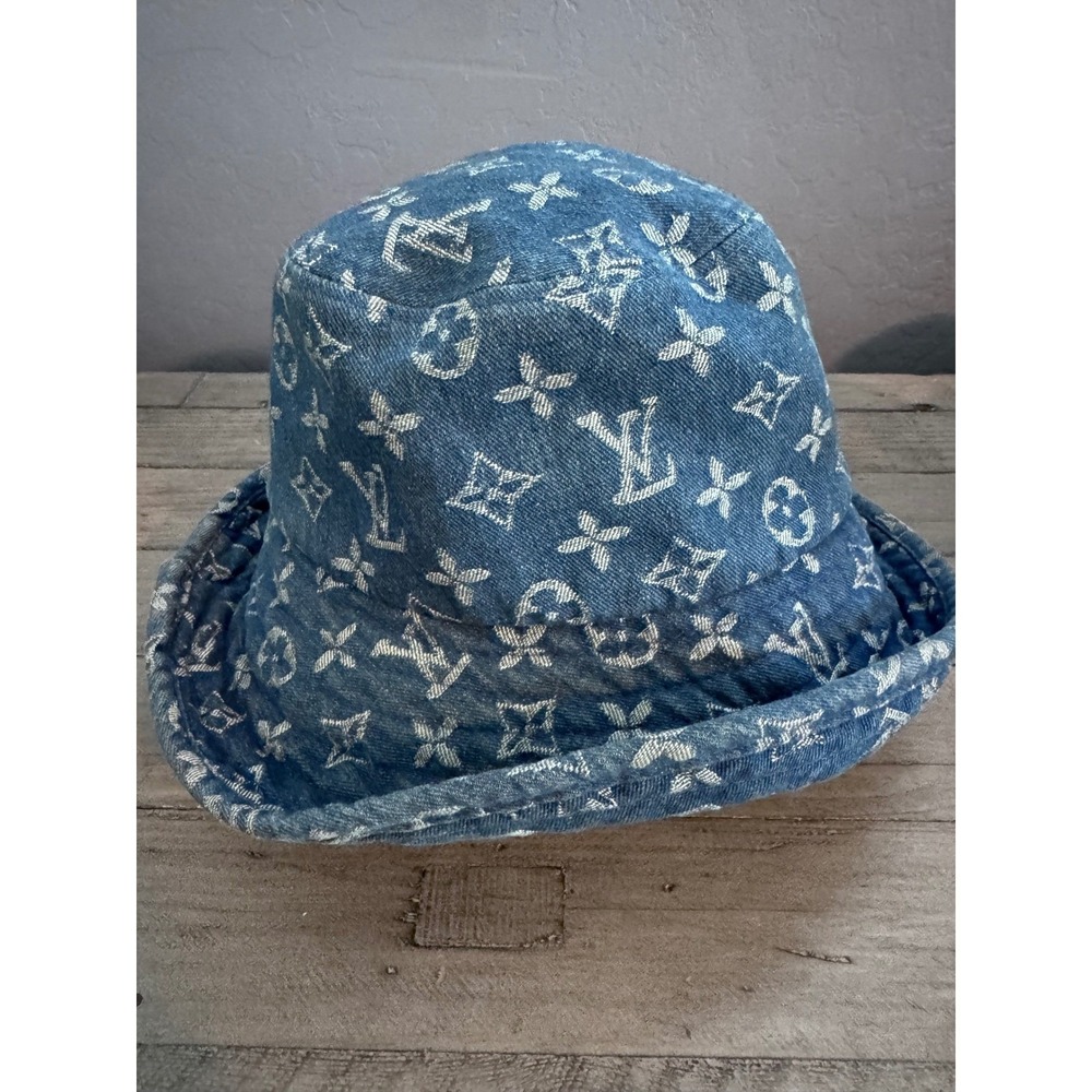 Vintage Louis Vuitton Monogram Denim Heavyweight Cotton Bucket Hat MP2092 - Picture 6 of 9